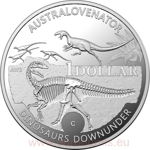 Dollar 2022 Austrália PROOF Ag Australian Dinosaur