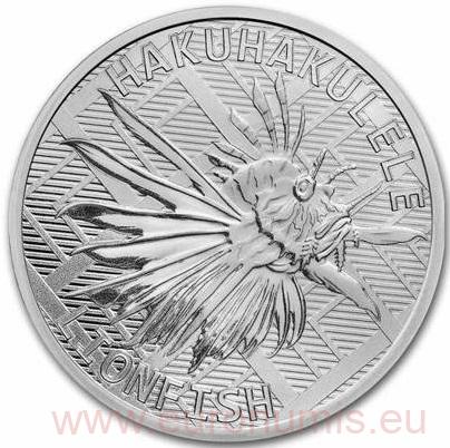5 Dollars 2022 Tokelau BU 1 Oz Ag Lionfish (V-1-1)