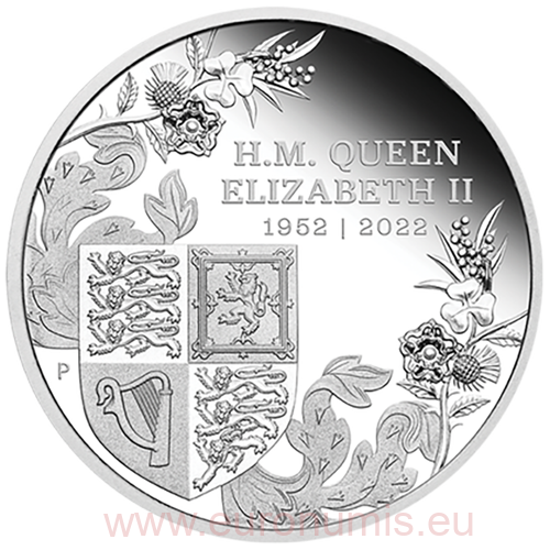 Dollar 2022 Austrália PROOF 1 Oz Ag The Queens Platinum Jubilee (X:8:3)
