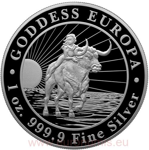 5 Dollars 2022 Tokelau BU 1 Oz Ag Goddess Europa
