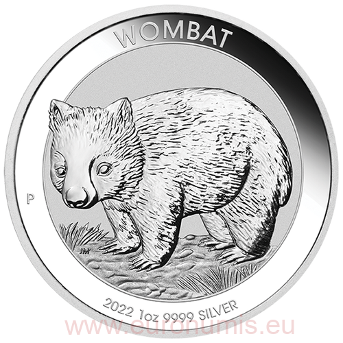 Dollar 2022 Austrália BU 1 Oz Ag Australian Wombat (X:3:3)