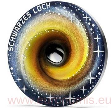 20 euro 2022 Rakúsko PROOF farbená Black Hole