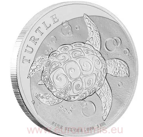 10 Dollars 2022 Niue BU 5 Oz Ag Turtle (Z:4:1)