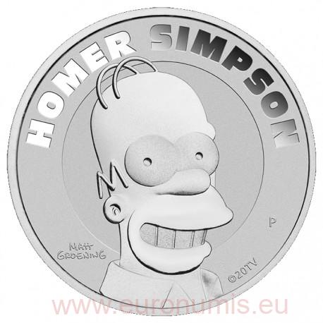 Dollar 2022 Tuvalu BU 1 Oz Ag Homer Simpson (V:3:5)