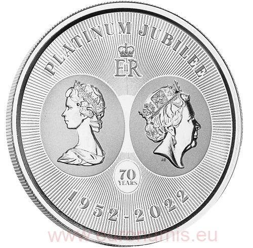One Dollar 2022 Cayman Islands BU 1 Oz Ag The Queen's Platinum Jubilee (Y:4:1)