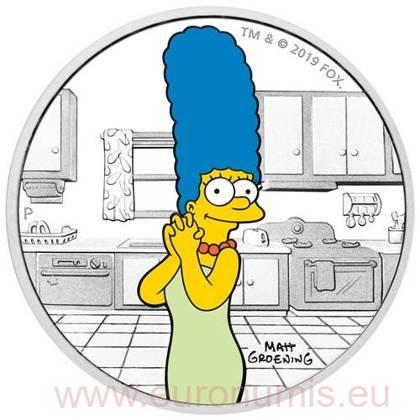 Dollar 2019 Tuvalu PROOF farbená 1 Oz Ag The Simpson - Marge (V:7:3)