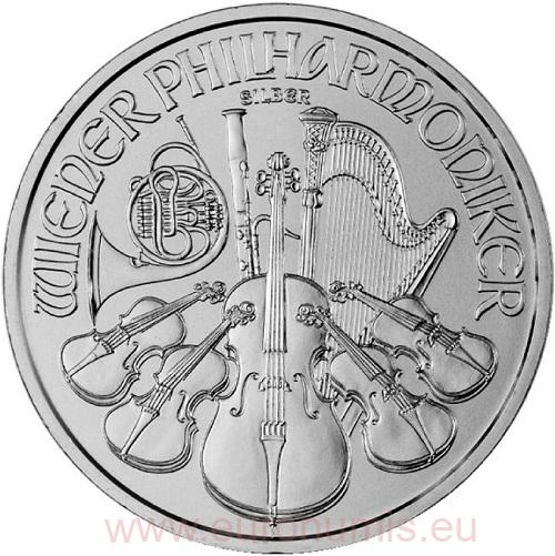 1.50 euro 2023 Rakúsko BU 1 Oz Ag, Wiener Philharmoniker  (X:9:3)