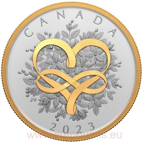 20 Dollars 2023 Kanada PROOF pozlatená Celebrate Love
