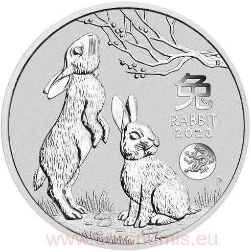 Dollar 2023 Austrália BU 1 Oz Ag Lunar III. Rabbit (Dragon Privy) (X:6:3)