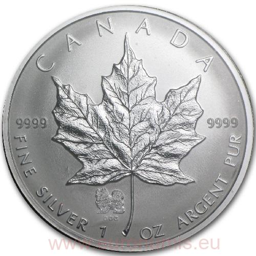 5 Dollars 2006 Kanada BU 1 Oz Ag, Maple Leaf (Dog Privy)