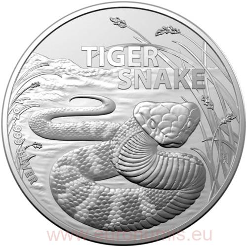 Dollar 2024 Austrália BU 1 Oz Ag, Tiger Snake (X:6:4)