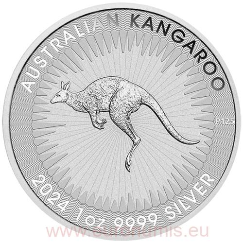 Dollar 2024 Austrália BU 1 Oz Ag, Australian Kangaroo (Charles III.)