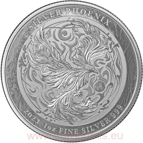 2 Dollars 2023 Niue PROOF like 1 Oz Ag, Silver Phoenix