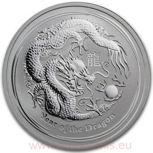 50 Cents 2012 Austrália BU 1/2 Oz Ag Lunar II. - Year of the Dragon