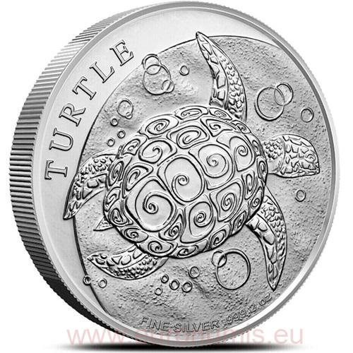 5 Dollars 2024 Niue BU 2 Oz Ag, Hawksbill Turtle