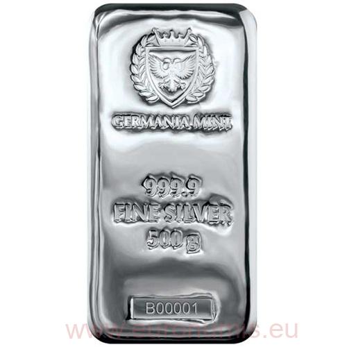 Investičná tehlička - Strieborná tehlička 500 g 999.9 Germania Mint