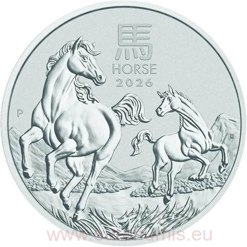 2 Dollar 2026 Austrália BU 2 Oz Ag Lunar III. - Year of the Horse