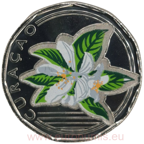 50 Cents 2025 Curacao UNC farbená, Adoption of the Caribbean Guilder