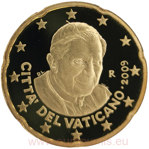 20 cent 2009 Vatikán ob.PROOF, Benedikt XVI.