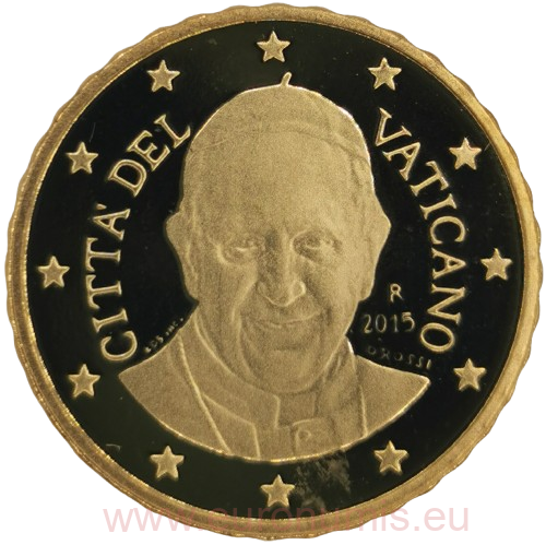 10 cent 2015 Vatikán ob.PROOF, pápež František