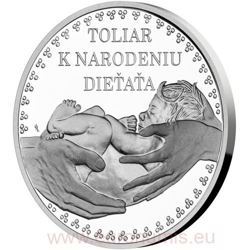 Strieborná medaila, 2020 Česko PROOF, toliar k narodeniu dieťaťa