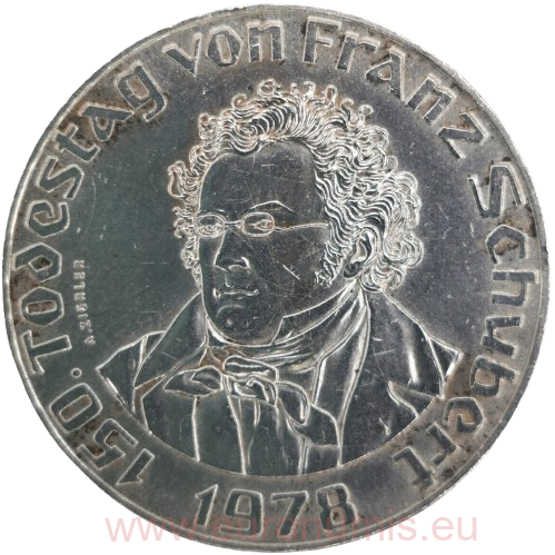 50 Schilling 1978 Rakúsko, Franz Schuber (fľaky)