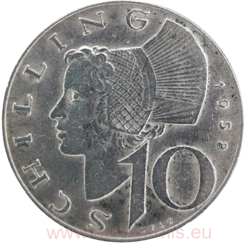 10 Schilling 1958 Rakúsko