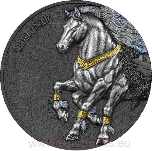 10 Mark 2026 Germania BU farbená Ultra Double High Relief 2 Oz Ag, Sleipnir