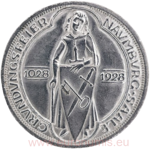 3 Reichsmark 1928 A Nemecko, 900th Anniversary of Naumburg