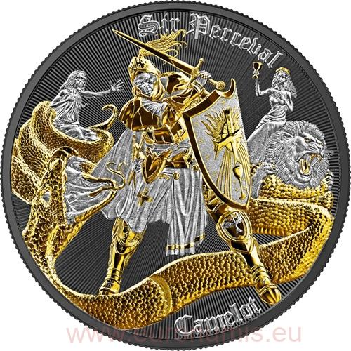 2 Dollars 2026 Niue BU farbená 1 Oz Ag, Camelot - Sir Perceval