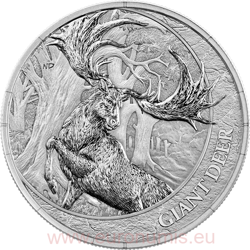 20 Dollars 2026 Libéria BU 1 Oz Ag, Megafauna -  Giant Deer