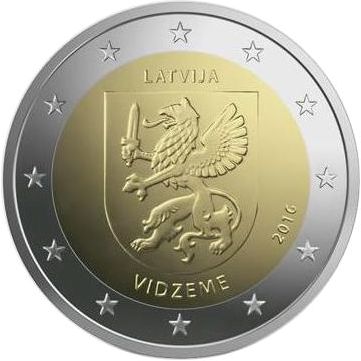 2 euro 2016 Lotyšsko cc.UNC Vidzeme