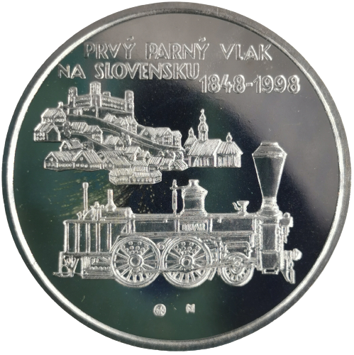 200 korún 1998 Slovensko BK, Prvý parný vlak