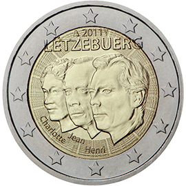 2 euro 2011 Luxembursko cc.UNC vymenovania Jeana