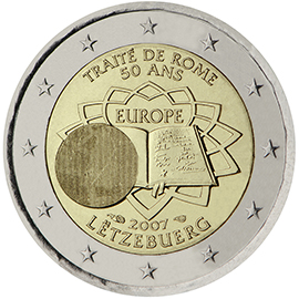 2 euro 2007 Luxembursko cc.UNC Rímska zmluva