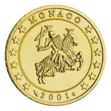 50 cent 2001 Monako ob.UNC