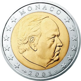 2 euro 2001 Monako ob.UNC
