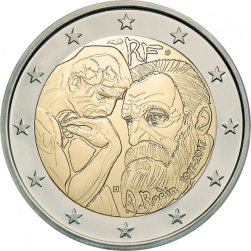 2 euro 2017 Francúzsko cc.UNC, Augustin Rodin