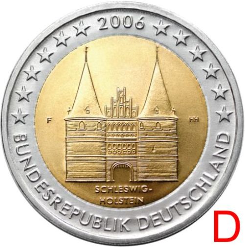 2 euro 2006 D Nemecko cc.UNC, Šlezvicko-Holštajnsko
