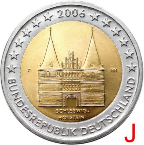 2 euro 2006 Nemecko J cc.UNC Šlezvicko-Holštajnsko