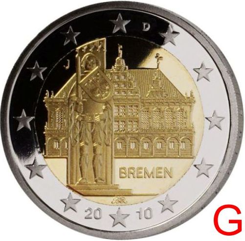2 euro 2010 G Nemecko cc.UNC, Brémy