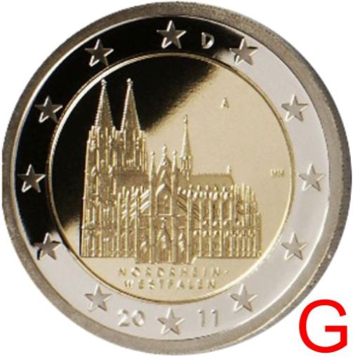 2 euro 2011 Nemecko G cc.UNC Severné Porýnie-Vestfálsko