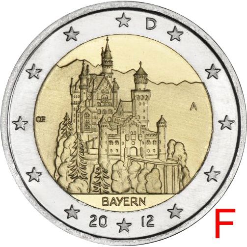 2 euro 2012 Nemecko F cc.UNC Bavorsko