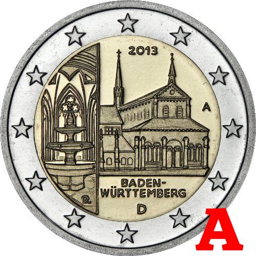 2 euro 2013 Nemecko A cc.UNC Bádensko-Württembersko
