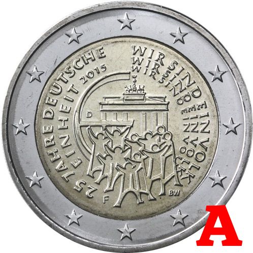2 euro 2015 A Nemecko cc.UNC, zjednotenia Nemecka