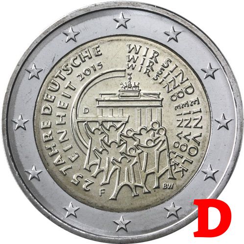 2 euro 2015 Nemecko D cc.UNC Zjednotenie