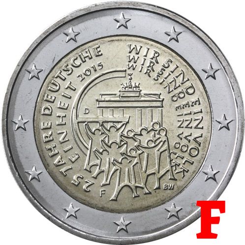 2 euro 2015 F Nemecko cc.UNC, zjednotenia Nemecka