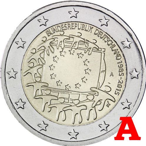 2 euro 2015 Nemecko A cc.UNC Európska vlajka
