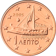 1 cent 2005 Grécko ob.UNC