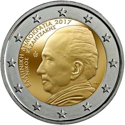 2 euro 2017 Grécko cc.UNC Nikos Kazantzakis